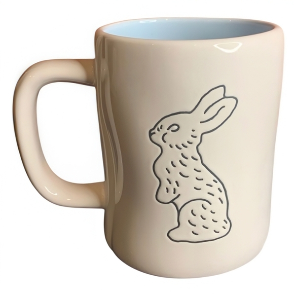 NEW Rae Dunn BUNNY KISSES Mug with Blue Interior - Picture 1 of 4